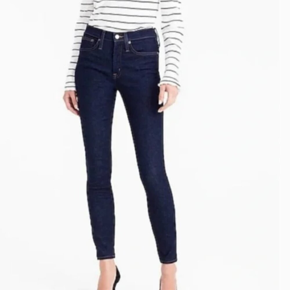 J. Crew 9" High-Rise Toothpick Style Skinny Jean in Dark Wash - NWT Size 25/0